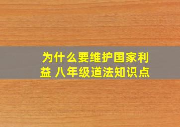 为什么要维护国家利益 八年级道法知识点